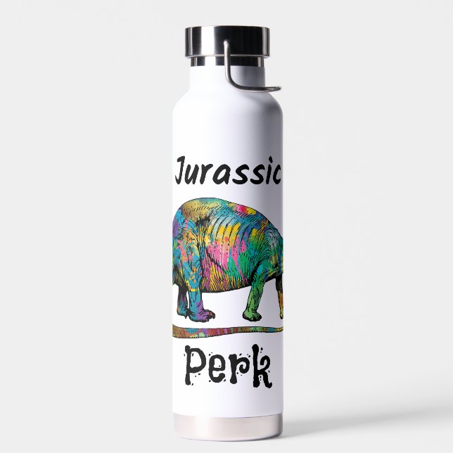 Bouteille D'eau Jurassic Perk Dinosaure Coloré Blanc (Gauche)