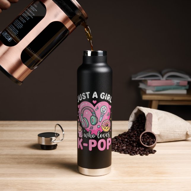Bouteille D'eau Juste une fille qui aime la K-Pop (Café (pivoté))