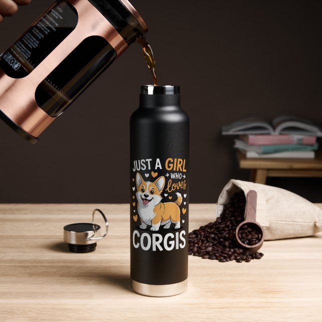 Bouteille D'eau Juste Une Fille Qui Aime Les Corgis (Café (pivoté))