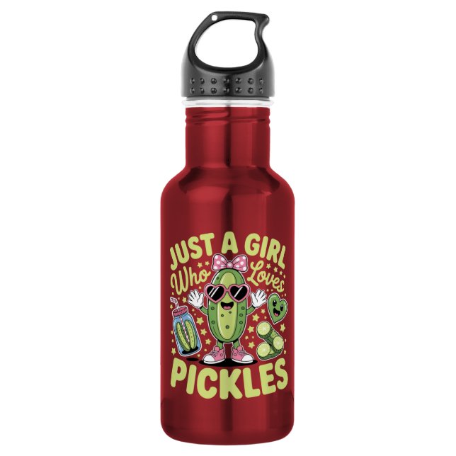 Bouteille D'eau Juste Une Fille Qui Aime Les Cornichons (Devant)