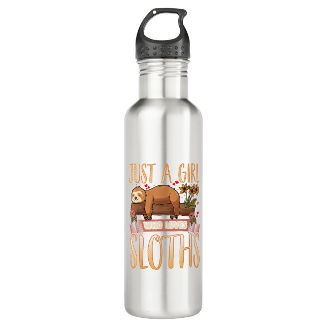 Bouteille D'eau Juste une fille qui aime les paresseux T-shirt de  (Devant)
