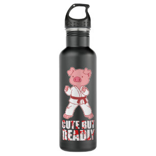 Bouteille D'eau Karate Pig Taekwondo Martial Arts Hog Animal