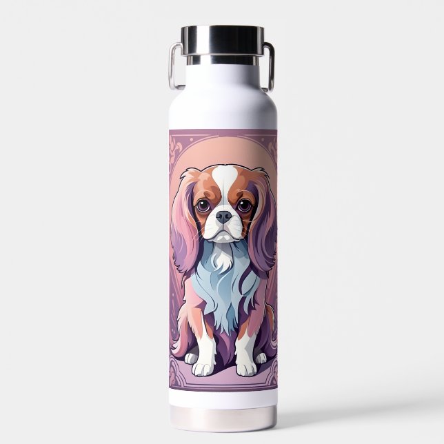 Bouteille D'eau Kawaii Cavalier King Charles Pastel Colonnes (Avant)