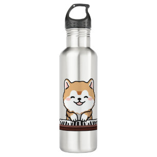 Bouteille D'eau Kawaii Chien mignon Jouer Piano Clavier
