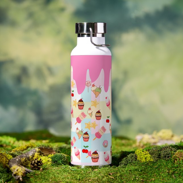 Bouteille d'eau Kawaii Glace et Goutte (Extérieur)