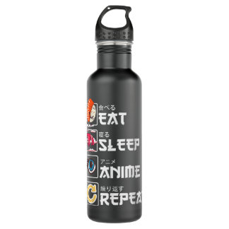Bouteille D'eau Kawaii Manga Sushi - Manger Sleep Anime Repeat - m