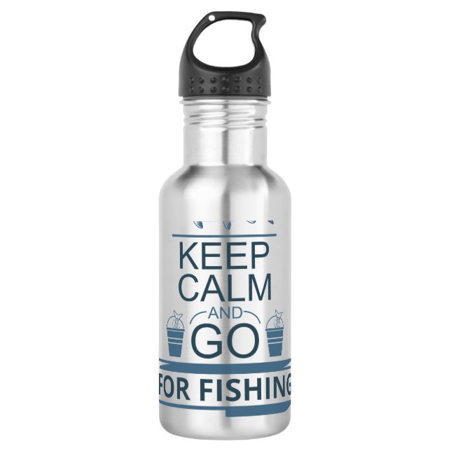 Bouteille D'eau Keep calm and go for fishing (Devant)