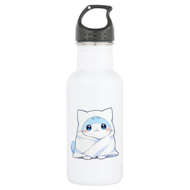Bouteille D'eau Kit de couverture douillette chaton kawaii design  (Devant)