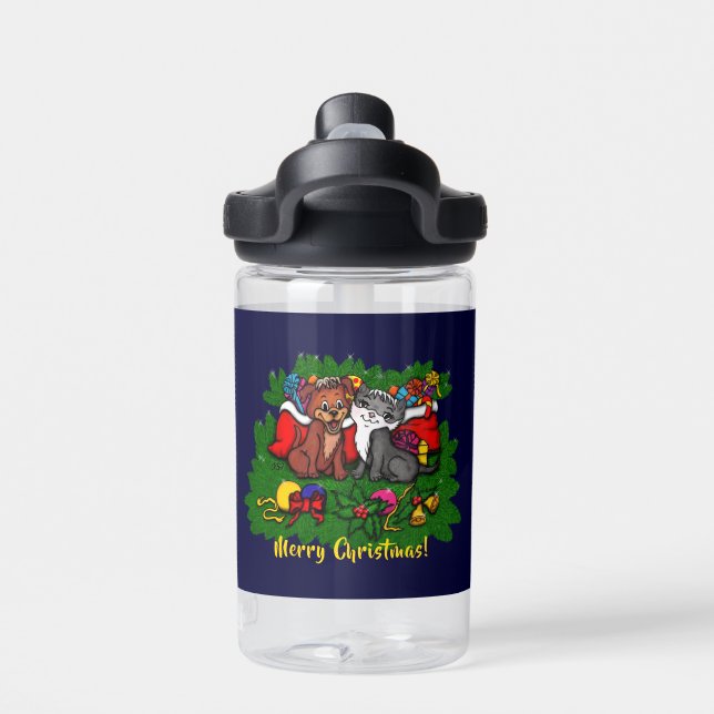 Bouteille D'eau Kitty et Puppy , Joyeux Noël (Salle de sport)