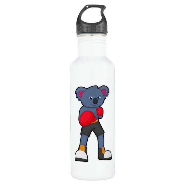 Bouteille D'eau Koala à Boxing avec gants de boxe (Devant)