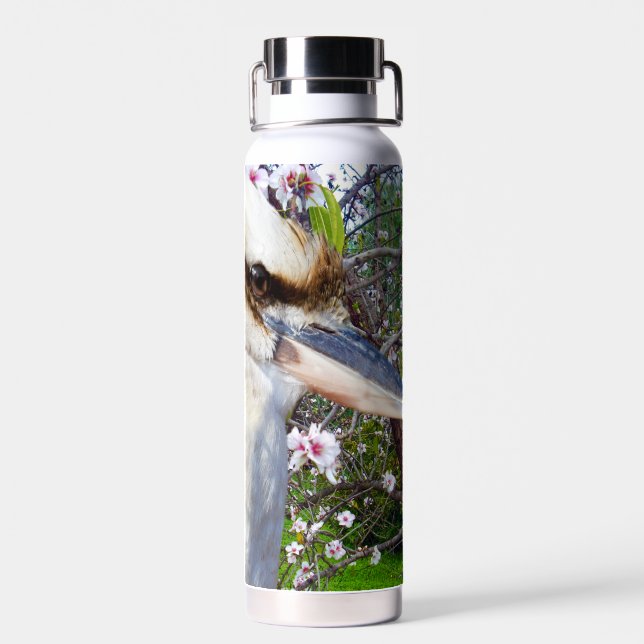 Bouteille D'eau Kookaburra À Côté De L'Arbre De Fleur, (Arrière)