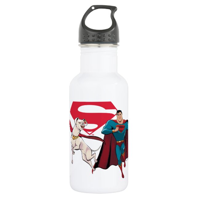 Bouteille D'eau Krypto & Superman (Devant)