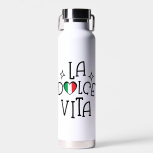 Bouteille D'eau La Dolce Vita Cœur de drapeau italien mignon