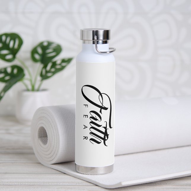 Bouteille D'eau La foi au-dessus de la peur blanche (Yoga)