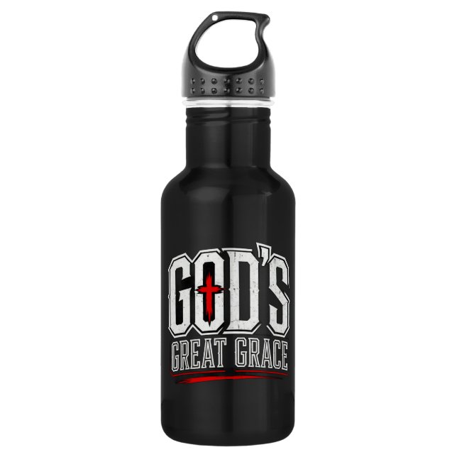 Bouteille D'eau La grande grâce de Dieu Bold Distressed  (Devant)