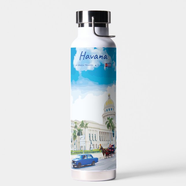 Bouteille D'eau La Havane, Cuba - Âme Classique Vintage (Gauche)