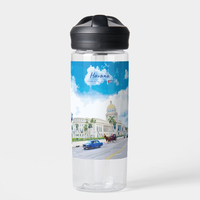 Bouteille D'eau La Havane, Cuba - Âme Classique Vintage (Extérieur)