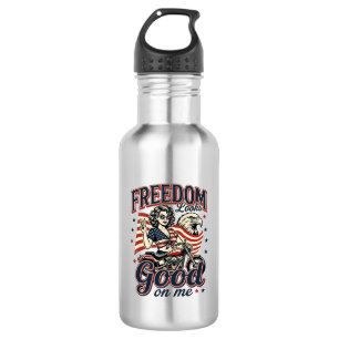 Bouteille D'eau La liberté est belle Aigle patriotique vintage