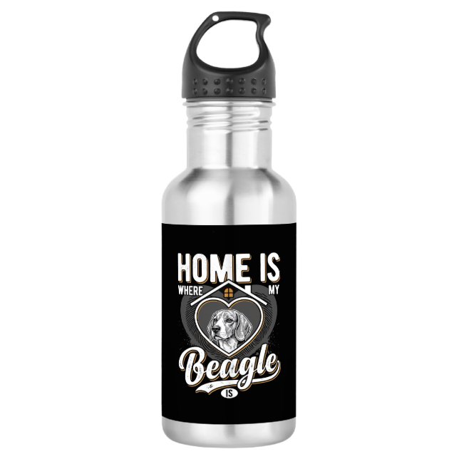 Bouteille D'eau La maison est où est mon beagle_1 (Devant)