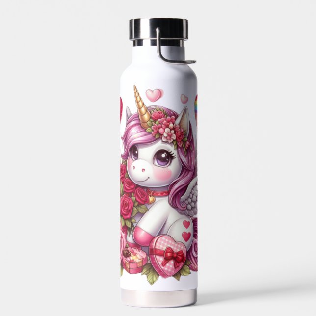 Bouteille D'eau La mignonne Saint Valentin licorne (Gauche)