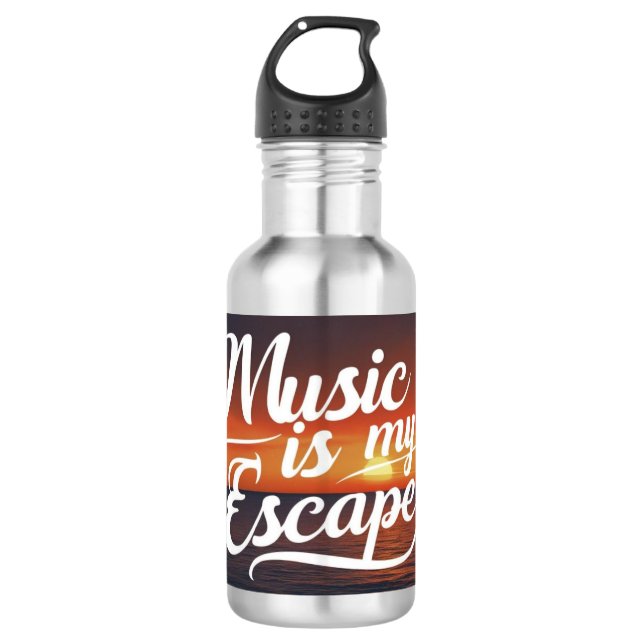Bouteille D'eau La musique est mon échappatoire (Devant)