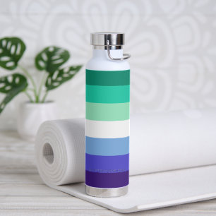 Bouteille D'eau La palette de drapeau des hommes gays trans-inclus