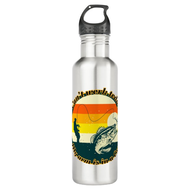 Bouteille D'eau La pêche amusante ne peut pas fonctionner aujourd' (Devant)