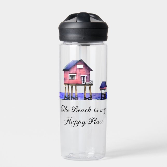 Bouteille D'eau La plage est mon endroit heureux (Extérieur)