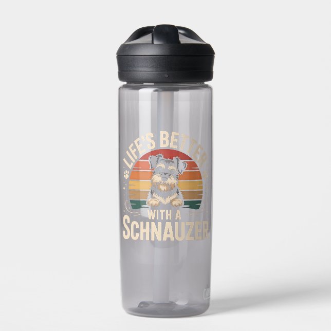 Bouteille D'eau La vie est meilleure avec un Schnauzer (Extérieur)