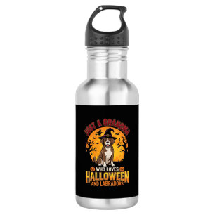 Bouteille D'eau Labrador Halloween Grand-mère Conception de chien_