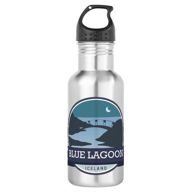 Bouteille D'eau Lagon Bleu Islande Long (Devant)