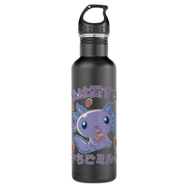 Bouteille D'eau Lait de fraise Japon Anime Axolotl Cadeau (Devant)