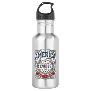Bouteille D'eau L'Amérique vintage 1776 Liberté patriotique