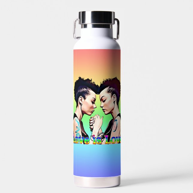 Bouteille D'eau L'amour est l'amour Fierté lesbienne (Avant)