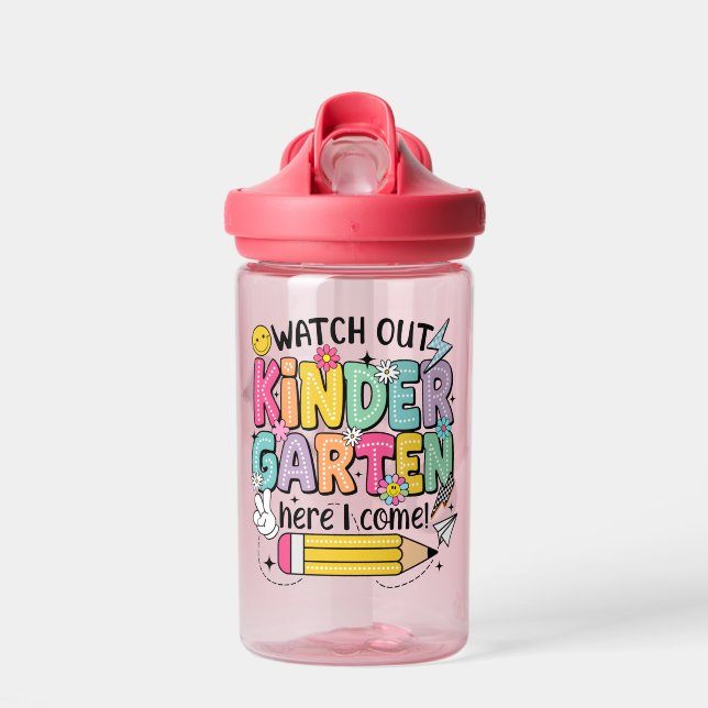 Bouteille D'eau Lancement de la maternelle : Attention avec style  (Avant)