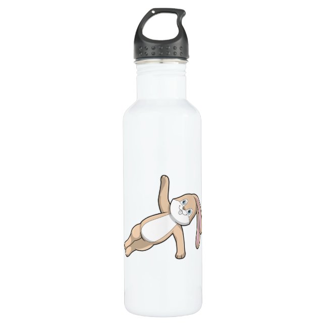 Bouteille D'eau Lapin au Yoga Stretching (Devant)