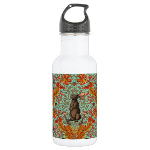 Bouteille D'eau Lapin d'automne sur vert clair