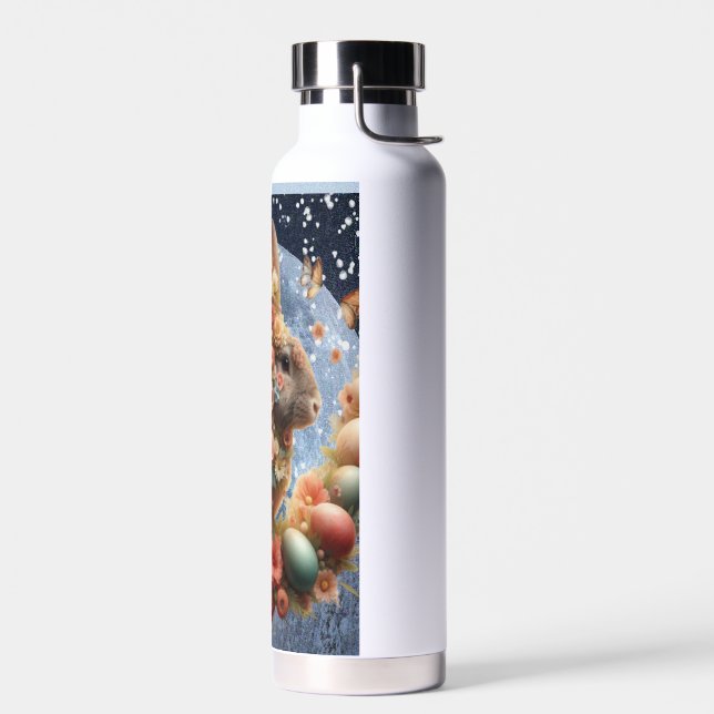 Bouteille D'eau Lapin de Pâques en fleurs  (Gauche)