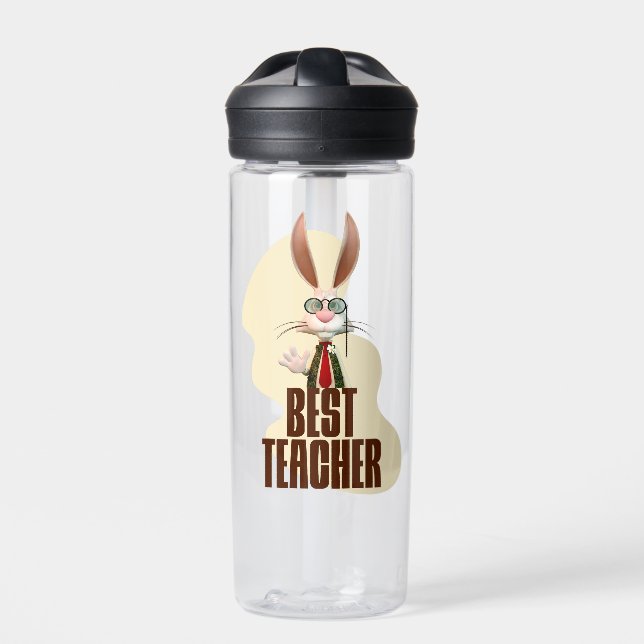 Bouteille D'eau Lapin drôle Meilleur Enseignant (Extérieur)