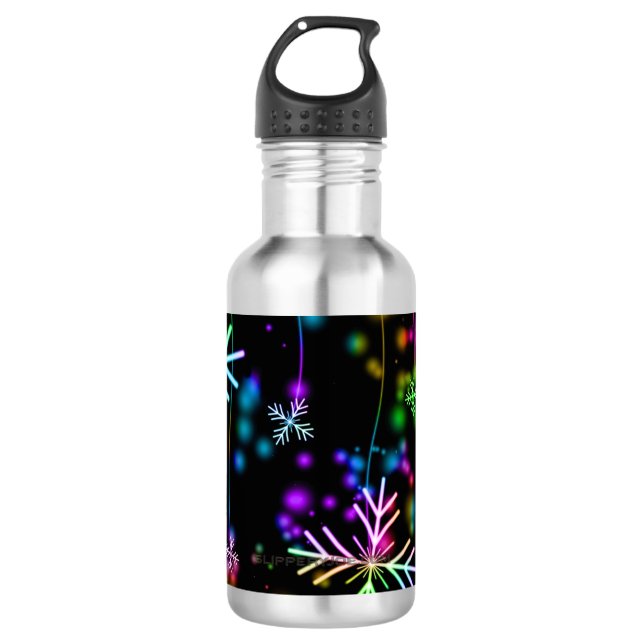Bouteille D'eau L'atmosphère de Noël festive et animée de Slippery (Devant)