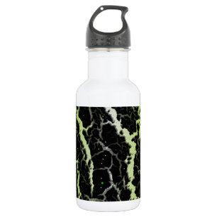 Bouteille D'eau Lave spatiale fissurée - Blanc/Lime