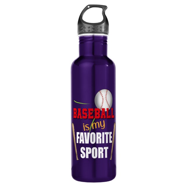 Bouteille D'eau Le baseball est mon sport favori, le fan de baseba (Devant)