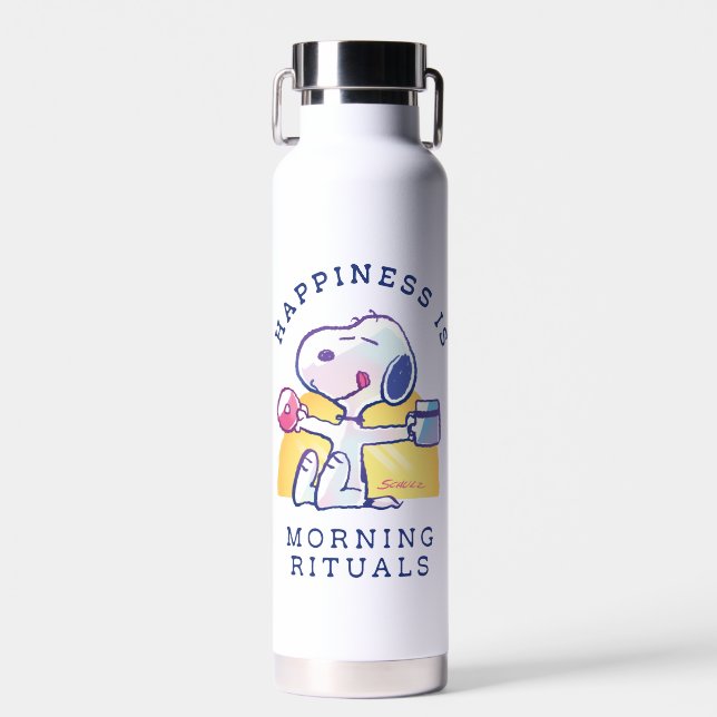Bouteille D'eau Le bonheur, c'est les rituels du matin (Avant)