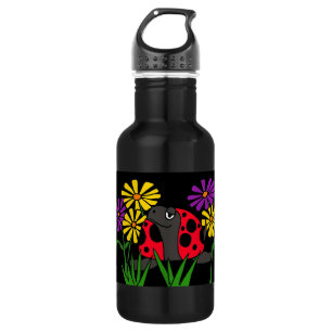 Bouteille D'eau Le BT art populaire de tortue et de fleurs