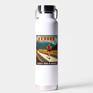 Bouteille D'eau Le Café Fait Que Cela Se Produit En Cours D'Exécut