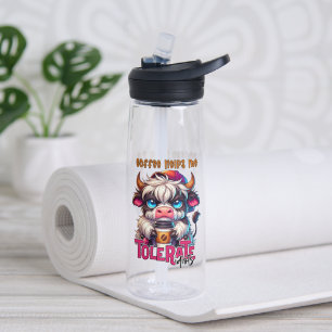 Bouteille D'eau Le café m'aide à tolérer les idiots 