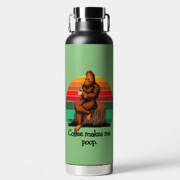 Bouteille D'eau Le Café Me Fait Poop Bigfoot Sasquatch Drôle