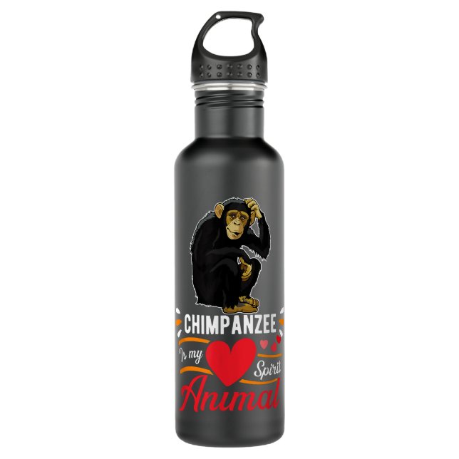 Bouteille D'eau Le chimpanzé est mon esprit Animal Love Cute Chimp (Devant)