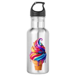 Bouteille D'eau Le cône de glace classique vibrant de SlipperyJoe'