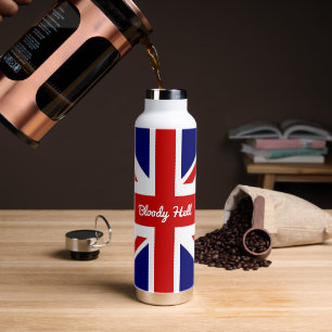 Bouteille D'eau Le drapeau Union Jack avec une citation amusante